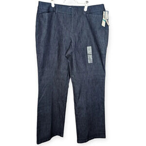 NWT Dockers Dark Denim Ideal Fit Stretch Metro Pant Jeans 16 Med Straight Leg